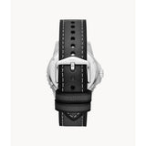 Fossil Blue Dial Black Leather Strap Men Watch FS5960P
