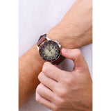 Fossil Green Dial And Brown Leather Unisex Watch FS5961P