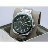 Fossil Green Dial And Silver Stainless Steel Men Watch FS5964