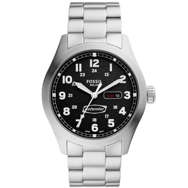 Fossil Defender Black Dial Silver Stainless Steel Strap Men Watch FS5976