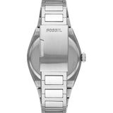 Fossil Red Dial Silver Stainless Steel Strap Men Watch FS5984