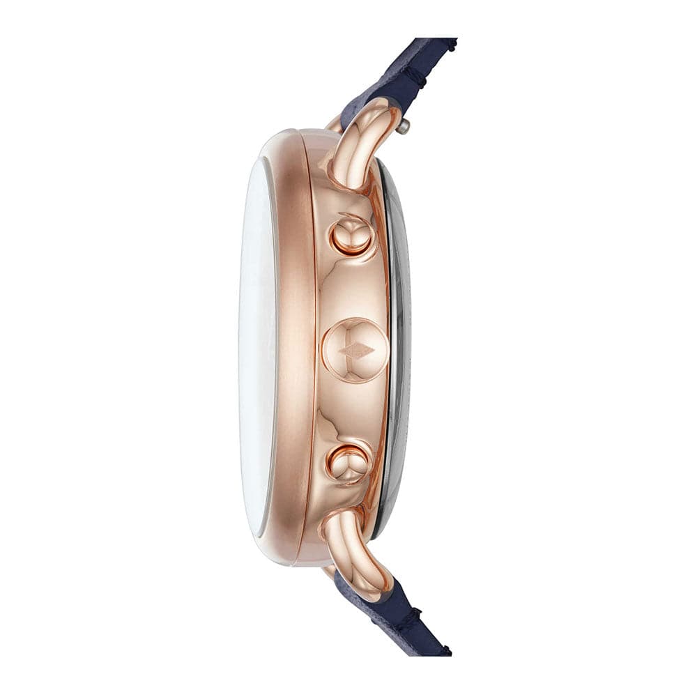 FOSSIL REFURBISHED Q TAILOR DIGITAL ROSE GOLD STAINLESS STEEL FTW1128 BLUE LEATHER STRAP HYBRID SMARTWATCH - H2 Hub Watches