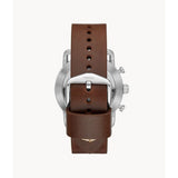 FOSSIL Q COMMUTER DIGITAL SILVER STAINLESS STEEL FTW1150 BROWN LEATHER STRAP HYBRID SMARTWATCH