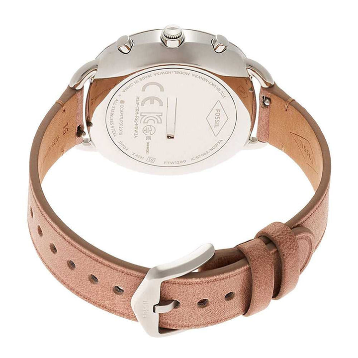 FOSSIL REFURBISHED Q ACCOMPLICE DIGITAL SILVER STAINLESS STEEL FTW1200 BROWN LEATHER STRAP HYBRID SMARTWATCH - H2 Hub Watches