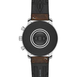 FOSSIL Q EXPLORIST DIGITAL SILVER STAINLESS STEEL HR FTW4015 BROWN LEATHER STRAP SMARTWATCH