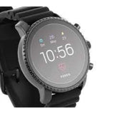 FOSSIL Q EXPLORIST HR DIGITAL BLACK STAINLESS STEEL FTW4018 SILICONE STRAP SMARTWATCH