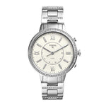 FOSSIL HYBRID SMARTWATCH Q VIRGINIA DIGITAL SILVER STAINLESS STEEL FTW5009 WOMEN'S WATCH - H2 Hub Watches