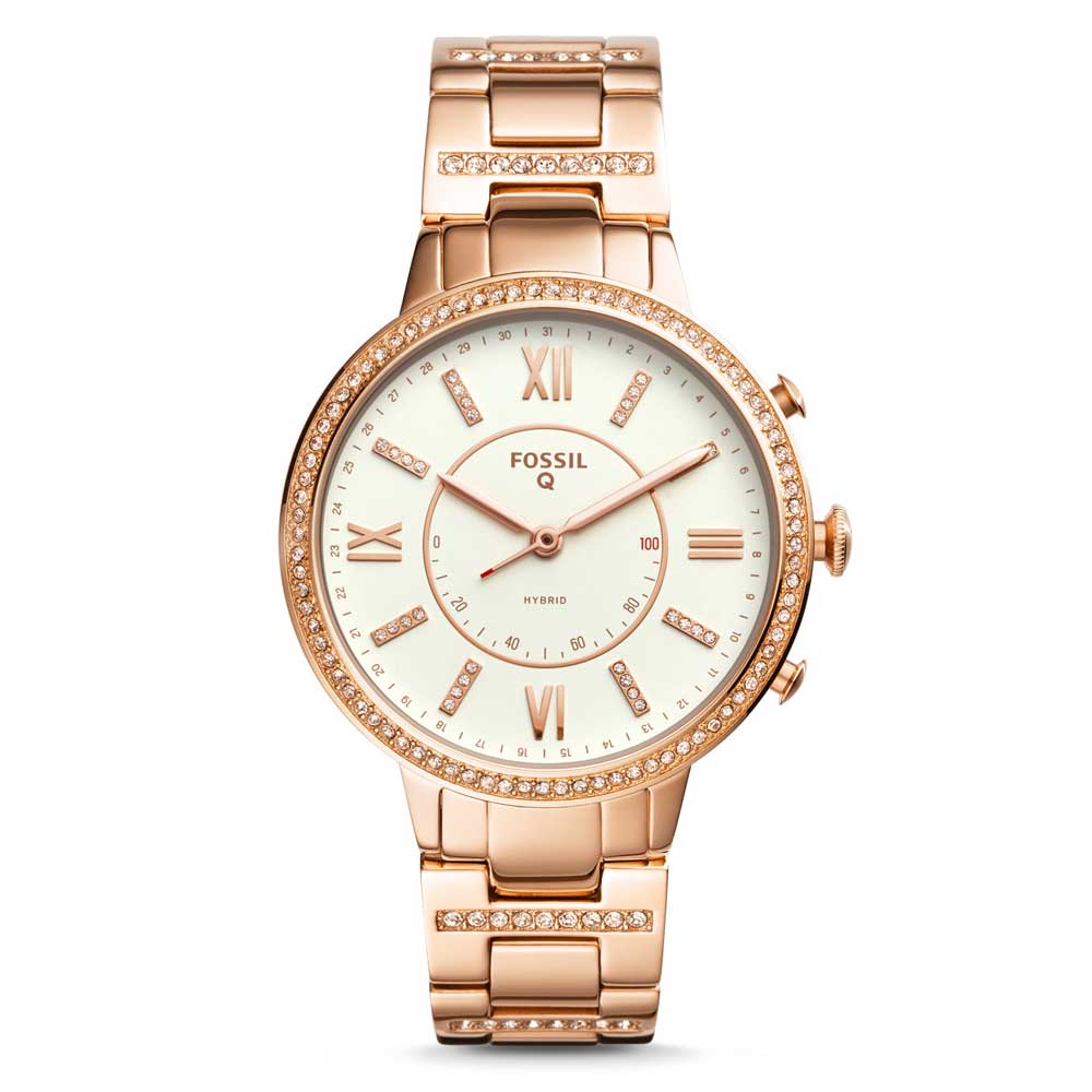 FOSSIL VIRGINIA DIGITAL ROSE GOLD STAINLESS STEEL FTW5010 HYBRID SMARTWATCH - H2 Hub Watches