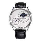 ARIES GOLD CONTINENTAL SILVER STAINLESS STEEL G 1004 S-W LEATHER STRAP MEN'S WATCH - H2 Hub Watches