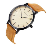 ARIES GOLD URBAN SANTOS G 1022 BK-BEI BROWN LEATHER STRAP MEN'S WATCH - H2 Hub Watches