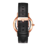 ARIES GOLD URBAN SANTOS ROSE GOLD STAINLESS STEEL G 1022 RG-BK BLACK LEATHER STRAP MEN'S WATCH - H2 Hub Watches