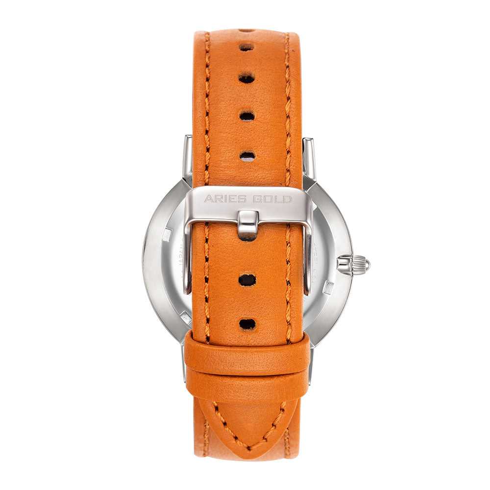 ARIES GOLD URBAN SANTOS G 1022 S-W BROWN LEATHER STRAP UNISEX'S WATCH - H2 Hub Watches