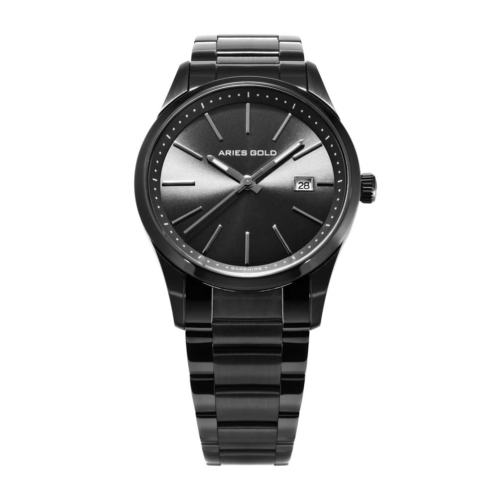 ARIES GOLD URBAN CLASSIC BLACK STAINLESS STEEL G 120B BK-BKD MEN'S WATCH - H2 Hub Watches
