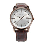 ARIES GOLD URBAN ENERGY ROSE GOLD STAINLESS STEEL G 639M RG-ROSE BROWN LEATHER STRAP MEN'S WATCH - H2 Hub Watches