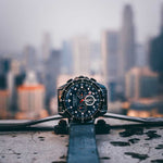 ARIES GOLD CHRONOGRAPH ATLANTIC BLACK STAINLESS STEEL G 7002 BK-BU MEN'S WATCH - H2 Hub Watches