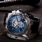 ARIES GOLD ANALOG LIGHTNING STAINLESS STEEL G 7003 S-BUS BLACK RUBBER STRAP MEN'S WATCH - H2 Hub Watches