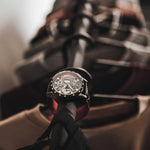 ARIES GOLD CHRONOGRAPH JOLTER BLACK STAINLESS STEEL G 7008 BK-R LEATHER STRAP MEN'S WATCH - H2 Hub Watches