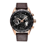 ARIES GOLD CHRONOGRAPH JOLTER ROSE GOLD STAINLESS STEEL G 7008 RG-BK BROWN LEATHER STRAP MEN'S WATCH - H2 Hub Watches