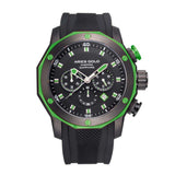 ARIES GOLD CHRONOGRAPH VENTURER GREEN STAINLESS STEEL G-7012Z-BK-GN BLACK SILICONE STRAP MEN'S WATCH - H2 Hub Watches