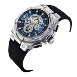 ARIES GOLD ANALOG LIGHTNING GOLD STAINLESS STEEL G 7016 S-BU BLACK RUBBER STRAP MEN'S WATCH - H2 Hub Watches