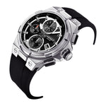 ARIES GOLD KING SILVER STAINLESS STEEL G 7311 S-BKS HI-TECH BLACK SYNTHETIC STRAP MEN'S WATCH - H2 Hub Watches