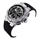 ARIES GOLD KING SILVER STAINLESS STEEL G 7311 S-BKS HI-TECH BLACK SYNTHETIC STRAP MEN'S WATCH - H2 Hub Watches