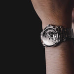 ARIES GOLD AUTOMATIC INFINUM FORZA SILVER STAINLESS STEEL G 9001 S-BK MEN'S WATCH - H2 Hub Watches