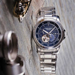 ARIES GOLD AUTOMATIC INFINUM FORZA SILVER STAINLESS STEEL G 9001 S-BU MEN'S WATCH - H2 Hub Watches