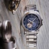 ARIES GOLD AUTOMATIC INFINUM FORZA SILVER STAINLESS STEEL G 9001 S-BU MEN'S WATCH - H2 Hub Watches