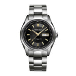 ARIES GOLD AUTOMATIC INFINUM PRESIDENT SILVER STAINLESS STEEL G 9004 S-BK MEN'S WATCH - H2 Hub Watches