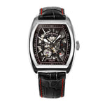 ARIES GOLD AUTOMATIC INFINUM CRUISER SILVER STAINLESS STEEL G 901 S-BKR BLACK LEATHER STRAP MEN'S WATCH - H2 Hub Watches