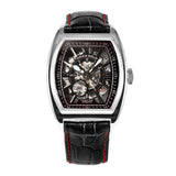 ARIES GOLD AUTOMATIC INFINUM CRUISER SILVER STAINLESS STEEL G 901 S-BKR BLACK LEATHER STRAP MEN'S WATCH - H2 Hub Watches