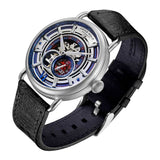 ARIES GOLD AUTOMATIC ROCKY LIMITED EDITION INVINCIBLE SILVER STAINLESS STEEL G 9013 S-W LEATHER STRAP MEN'S WATCH - H2 Hub Watches
