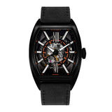 ARIES GOLD AUTOMATIC INFINUM CRUISER G 9018 BK-BK BLACK LEATHER STRAP MEN'S WATCH - H2 Hub Watches