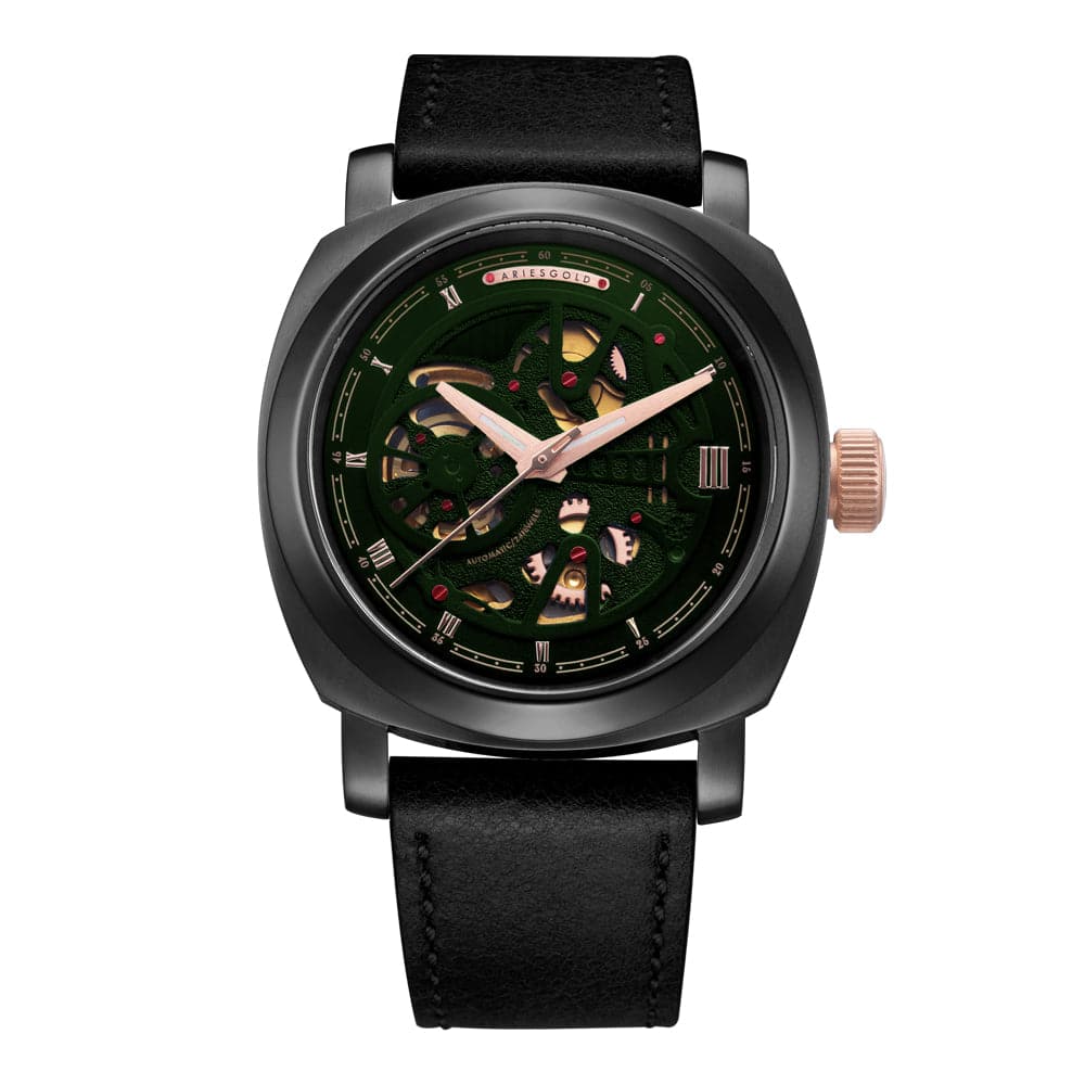 ARIES GOLD VANGUARD G 9025 BKRG-GNRG GREEN DIAL MEN'S WATCH - H2 Hub Watches