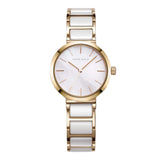 ARIES GOLD ENCHANT GOLD STAINLESS STEEL L 5037Z G-W WHITE CERAMIC WOMEN'S WATCH - H2 Hub Watches