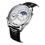 ARIES GOLD CONTINENTAL SILVER STAINLESS STEEL G 1004 S-W LEATHER STRAP MEN'S WATCH - H2 Hub Watches