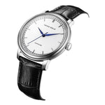 ARIES GOLD ANALOG QUARTZ STAINLESS STEEL G 1012Z S-W SILVER LEATHER STRAP MEN'S WATCH - H2 Hub Watches