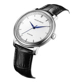 ARIES GOLD ANALOG QUARTZ STAINLESS STEEL G 1012Z S-W SILVER LEATHER STRAP MEN'S WATCH - H2 Hub Watches