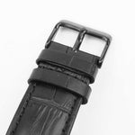 ARIES GOLD URBAN KENSINGTON BLACK STAINLESS STEEL G 101 BK-BKG LEATHER STRAP MEN'S WATCH - H2 Hub Watches
