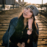 ARIES GOLD URBAN KENSINGTON ROSE GOLD STAINLESS STEEL G 101 RG-CF BROWN LEATHER STRAP UNISEX'S WATCH