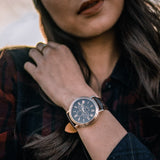 ARIES GOLD URBAN KENSINGTON ROSE GOLD STAINLESS STEEL G 101 RG-CF BROWN LEATHER STRAP UNISEX'S WATCH