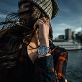 ARIES GOLD URBAN KENSINGTON ROSE GOLD STAINLESS STEEL G 101 RG-CF BROWN LEATHER STRAP UNISEX'S WATCH