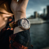 ARIES GOLD URBAN KENSINGTON ROSE GOLD STAINLESS STEEL G 101 RG-CF BROWN LEATHER STRAP UNISEX'S WATCH
