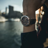 ARIES GOLD URBAN KENSINGTON ROSE GOLD STAINLESS STEEL G 101 RG-CF BROWN LEATHER STRAP UNISEX'S WATCH
