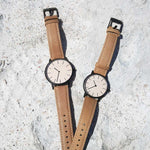 ARIES GOLD URBAN SANTOS G 1022 BK-BEI BROWN LEATHER STRAP MEN'S WATCH - H2 Hub Watches