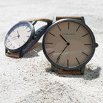 ARIES GOLD URBAN SANTOS G 1022 BK-BEI BROWN LEATHER STRAP MEN'S WATCH - H2 Hub Watches