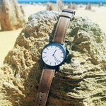 ARIES GOLD URBAN SANTOS G 1022 BK-BEI BROWN LEATHER STRAP MEN'S WATCH - H2 Hub Watches