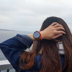 ARIES GOLD URBAN SANTOS BLACK STAINLESS STEEL G 1022 BK-BKME BROWN LEATHER STRAP WOMEN'S WATCH - H2 Hub Watches