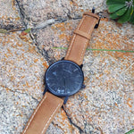 ARIES GOLD URBAN SANTOS BLACK STAINLESS STEEL G 1022 BK-BKME BROWN LEATHER STRAP WOMEN'S WATCH - H2 Hub Watches